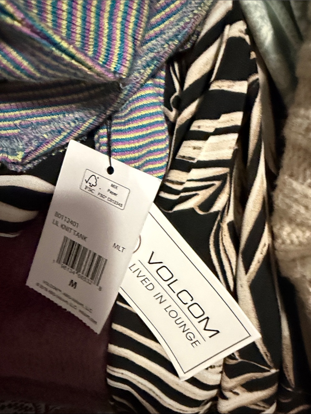 Volcom Gray Striped Ribbed Tank Top - Picture 7 of 7